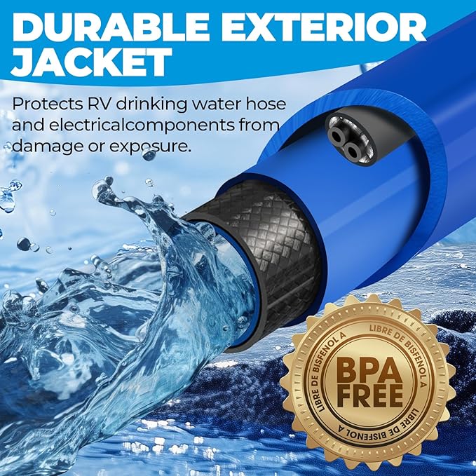 15FT Heated Water Hose for Rv,Heated Drinking Water Hose Antifreeze to -45°F,Great Rv Accessories for Campers,Livestock,Agriculture,Lead and BPA Free