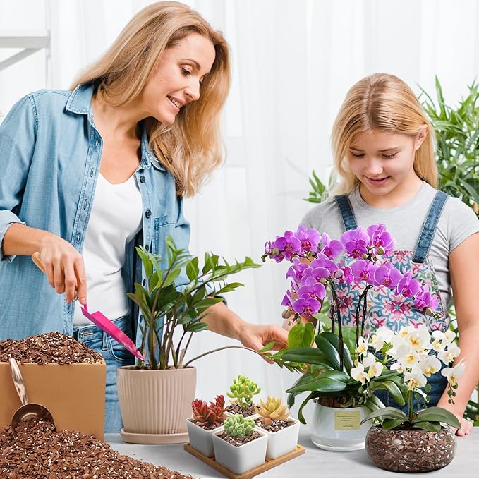 Orchid Bark Potting Mix - 9QT Natural Orchid Potting Mix for Repotting, Blended with Small Pine Bark and Perlite to Provide Ideal Ventilation and Good Drainage for Orchids and Other Potted Plants