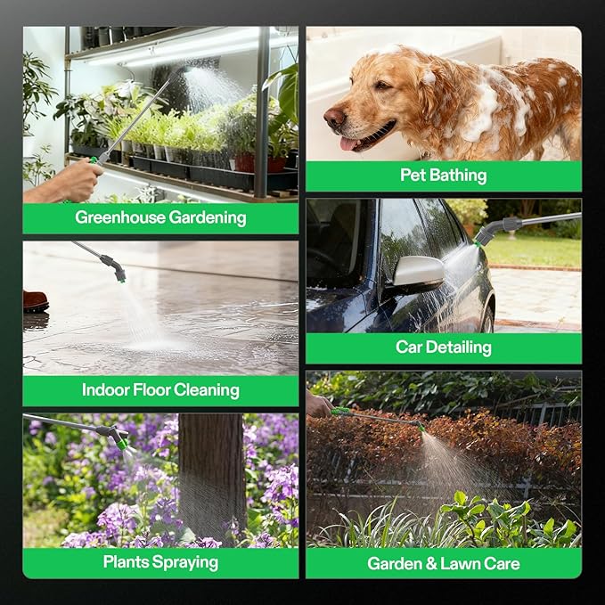 VIVOSUN 1.8 Gal/7L Pump Sprayer, Garden Water Sprayer for Plants, Weeds & Lawn Care, with 3 Nozzles, 50'' Long Hose & Pressure Relief Valve