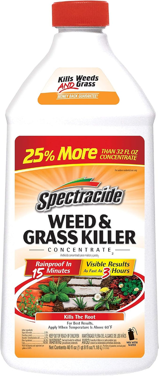 Spectracide Weed And Grass Killer Concentrate 40 Ounces, Use On Patios, Walkways And Driveways