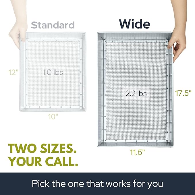 Soil Sifter, Wide Size (17.5 x 11.5 inches) with 1/8-inch Mesh, Garden Sieve for Dirt, Sand, Rocks, and Compost