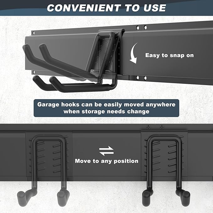 Ultrawall Garage Storage Organization, Garden Tool Organizer Garage Organizer Wall Mount Yard Tool Organizer Rack with 15 Hooks, Heavy Duty Wall Holders,22 Pcs