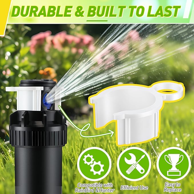 7 Pack Sprinkler Head Tool Kit, Rotor Hold Up Tool Compatible with Hunter 123200sp, Rain Bird Series 5000, Includes 2 Adjustment Screwdriver & 5 Nozzle Insertion Collar for Lawn Irrigation
