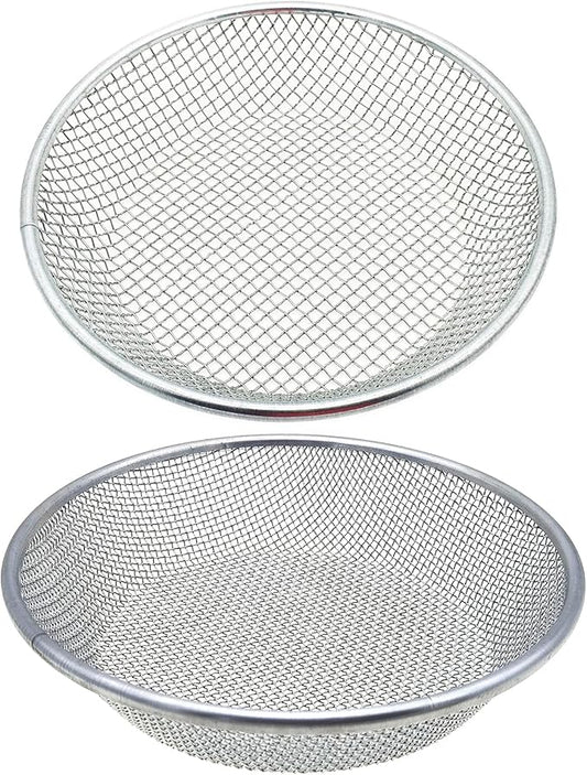 2PCS YUEBM Gardening Sand Soil Compost Sifter Perfect for 5 Gallon Bucket, 1/4 Inch Mesh, 1/8 Inch Mesh