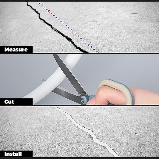 1/2 Inch x 50 ft Foam Backer Rod for Gaps Joints Concrete Crack Filler Caulk Saver Bulk Foam Backing Rod Concrete Filler Rope for Weather Stripping Door Seal (White)