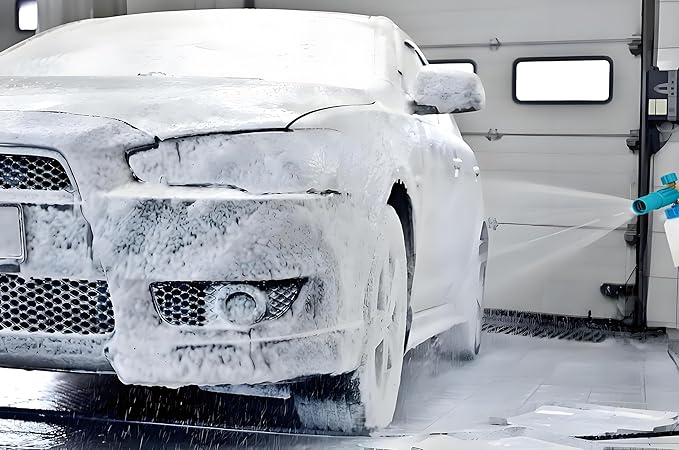 MINGOU Foam Cannon for Pressure Washer Soap Dispenser Snow Foam Cannon Car Wash with 1/4" Quick Connector,1L Bottle, Additional 1.15 mm Orifice Nozzle(Blue)