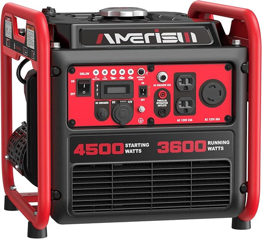 4500W Gas-Powered Inverter Generator, CO-Sensor, Lightweight, Quiet EPA Compliant for Home, Emergency Backup, Camping, Tailgating, 2025 Version