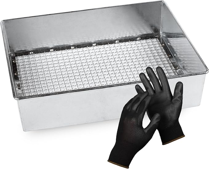 Soil Sifter, Standard Size (12 x 10 inches) with 3/8-inch Mesh, Trapping and Garden Sieve for Dirt, Sand, Rocks, and Compost