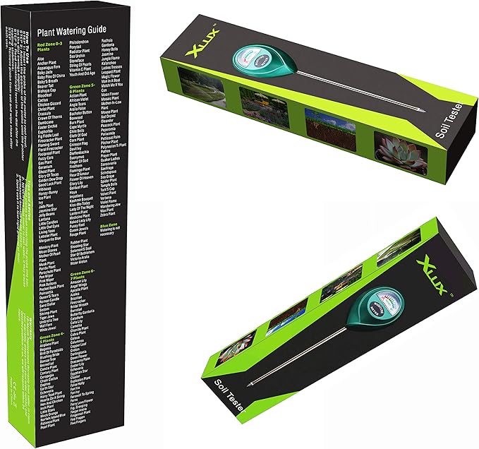 XLUX Soil Moisture Meter, Plant Water Monitor, Hygrometer Sensor for Gardening, Farming, Indoor and Outdoor Plants, No Batteries Required