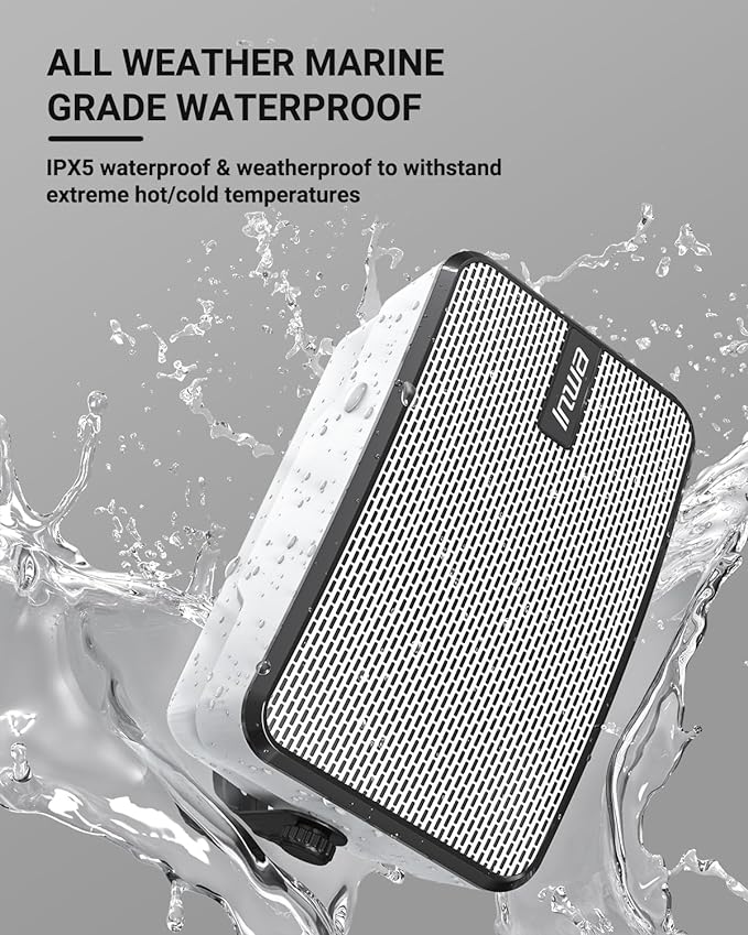 Inwa Outdoor Bluetooth Speakers, IPX5 Waterproof 400W Wall Mount Speaker, Powerful Indoor/Outdoor Sound System, Wireless Sync Up to 100 Speakers, Suitable for Patio/Porch/Gazebo/Garage(MZ-621, Pair)