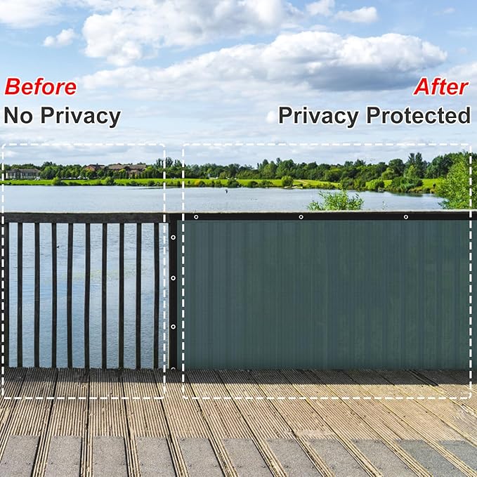 SPORTYOUTH 3ft x 50ft Fence Privacy Screen, Heavy Duty 150 GSM Fencing Mesh Shade Cover Windscreen with Brass Grommets for Outdoor Wall Deck Garden Backyard Porch, Cable Zip Ties Include, Green