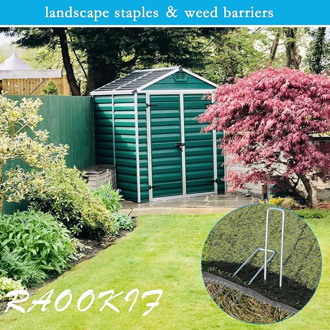 RAOOKIF 12 Inch Long Galvanized Garden Landscape Staples, 20/50/100/200Pcs Metal Stakes for Decoration, Fence, Lawn, Fabric Pins