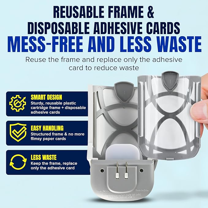 2 Fruit Fly Traps & 10 Adhesive Cartridges, Indoor Plug-in Bug Catcher, UV Light Fly Trap Captures Fruit Flies, Gnats, Houseflies, Moths, and Flying Insects for Kitchen, Bathroom, Plant Areas