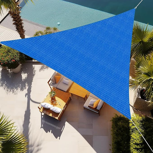 Shade&Beyond Sun Shade Sail Breathable UV Block Outdoor Covering Cloth for Backyard, Pool, 7'X7'X9.9', Blue (Customized Available)
