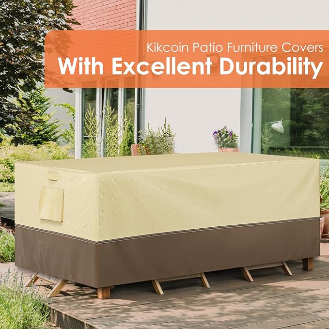 Patio Furniture Covers Waterproof for Table and Chairs, Rectangular Outdoor Furniture Set Cover, Anti-Fade, Tear/Water Resistant Patio Furniture Set Covers, 110"L x 84"W x 28"H
