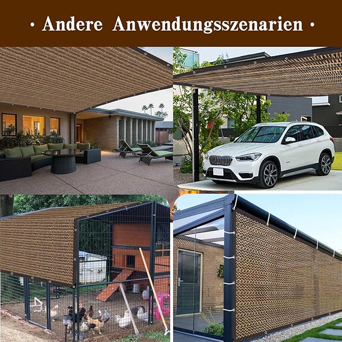 80% Sunblock Shade Cloth Net Resistant - 6x16Ft Garden Shade Mesh for Plant Cover, Greenhouse, Chicken Coop, Kennels, Tomatoes Plants