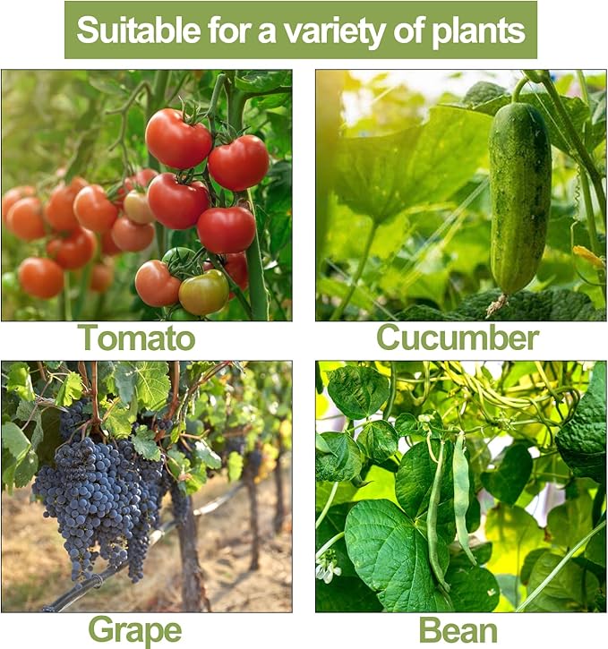 40 Pack Tomato Roller Hooks with 49.2FT String, Greenhouse Trellising Kit for Tomato,Plant, Greenhouse,Flower Vine Twine Crop Trellis Kit Plant Roller Trellis Hook