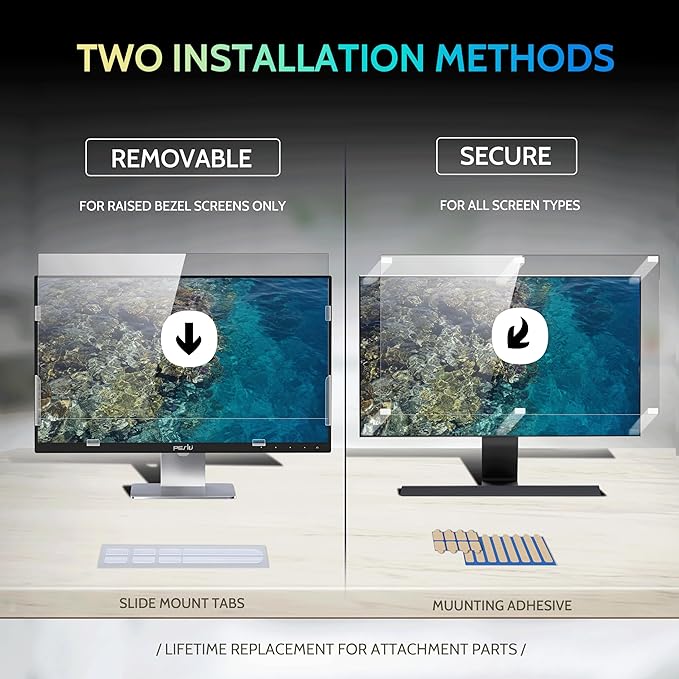 [2-Pack] 19 Inch Privacy Screen for Computer Monitor 5:4 Aspect Ratio, Eye Protection Anti Blue Light Glare Shield, 19inch Removable Black Blackout Anti Spy Desktop Security Private Filter