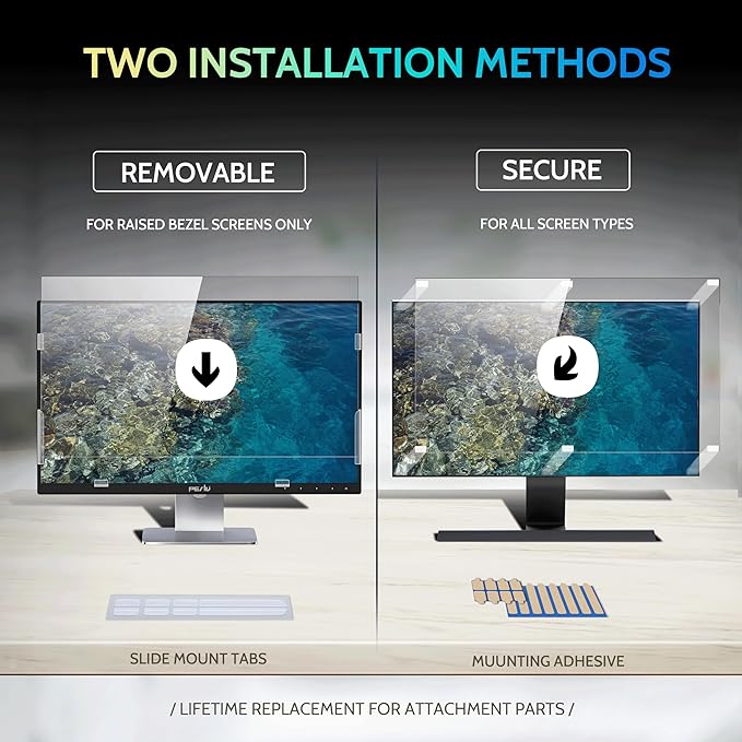 [2 Pack] 34 Inch Privacy Screen for Computer Curved Monitor 21:9 Aspect Ratio, Eye Protection Anti Blue Light Glare Shield, 34inch Removable Black Blackout Anti Spy Desktop Security Private Filter