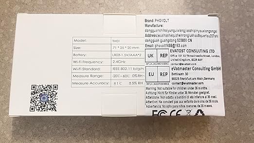 PHOVOLT WiFi Hygrometer Thermometer Sensor for Home, Indoor Outdoor Wireless Temperature Humidity Sensor Monitor with Remote App Notification Alert, Work with Tuya app, for Home Greenhouse (3-Pack)