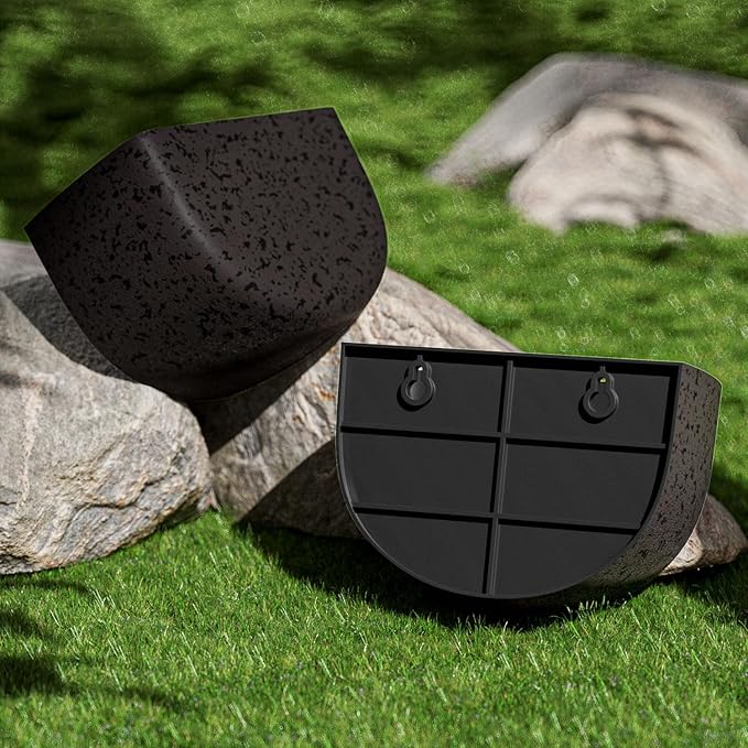 2 Pack Wall Hanging Planter Pots for Indoor and Outdoor Plants, 7 Inch Half-Moon-Shaped Plastic Wall Planter, Wall Mounted Succulent Planters (Iron)