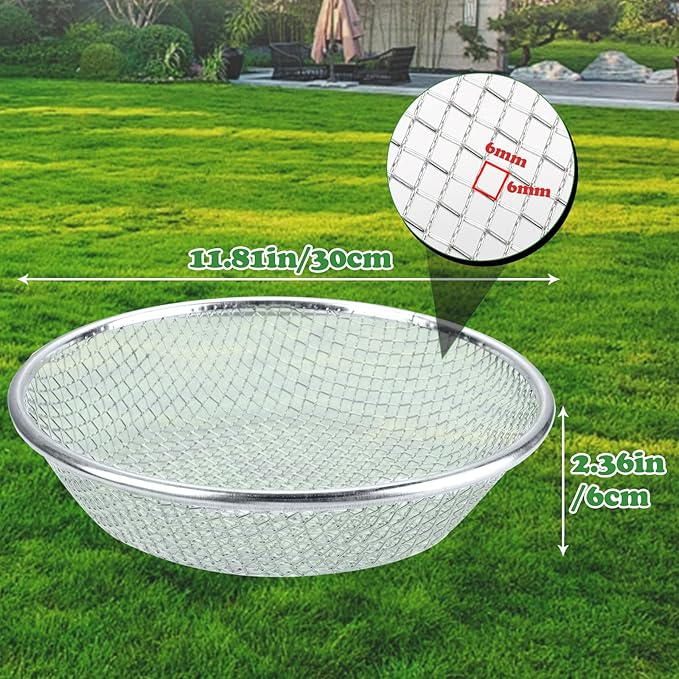 Soil, Sand, and Compost Sifter for Gardening – Sieve for Rocks, Dirt, and Organic Material – Fits 5-Gallon Buckets-1/4 in Aperture