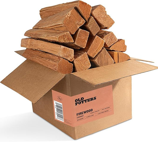 Old Potter Kiln Dried Firewood, ~1.5 Cu Ft ~ 38-45 lbs, for Solo Stove, Firepits and Fireplaces or Cooking, 16 Inch Logs, Cherry