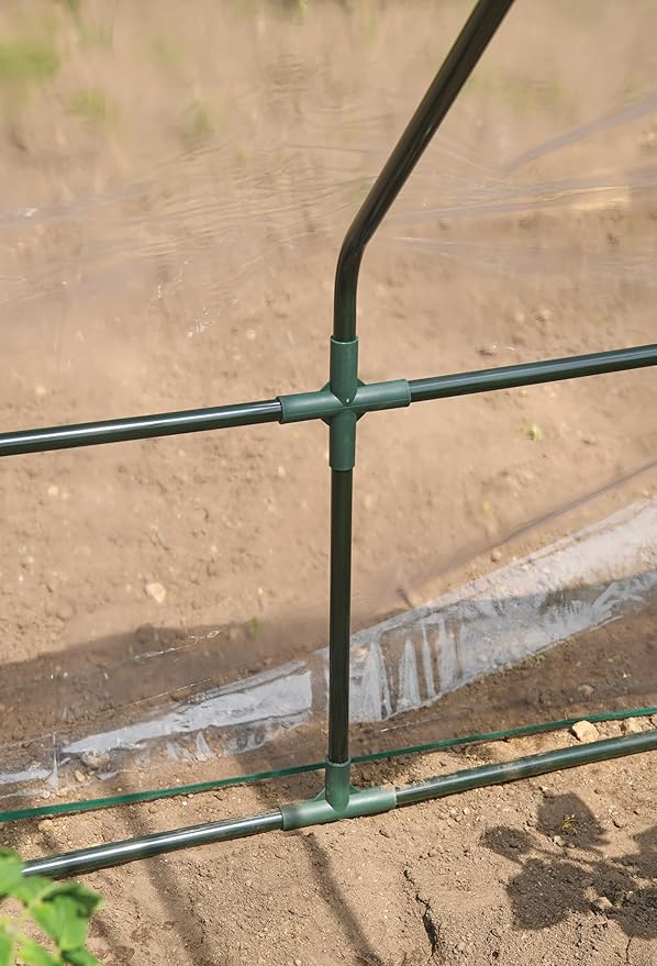 Miracle-Gro Mini Greenhouse 3’ x 8’ x 3’ with Clear PVC Cover, Zippered Access Panels, and Durable Steel Frame for Seed Starting, Translucent