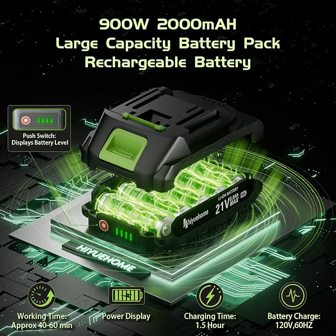 Mini Chainsaw 6inch, Chainsaw Cordless w Automatic Oiler, Handheld Electric Power Chain Saw w Security Lock, Brushless Motor,Power Chain Saws for Wood/Trees Trimming (Green - 2 batteries)