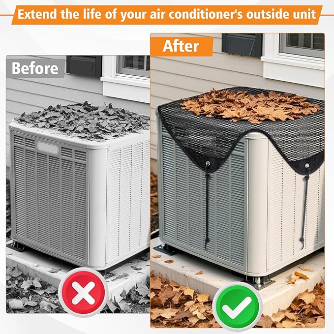 28'' X 28'' Central Air Conditioner Covers for Outside Units,Top Universal AC Unit Mesh Covers Outdoor,Breathable AC Condenser Cover for All Seasons