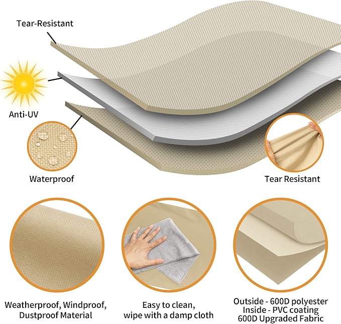 NEXCOVER Barbecue Gas Grill Cover - 58 Inch Waterproof BBQ Cover, Outdoor Heavy Duty Grill Cover, Fade & Weather Resistant 600D Upgraded Material, for Weber, Brinkmann, Char Broil and More