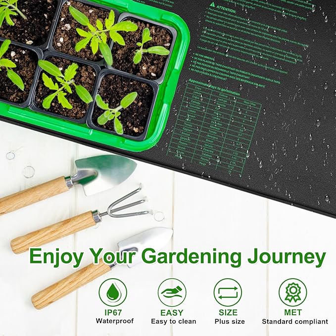 Seedling Heat Mat 48"x20.75", UL & MET-Certified Waterproof Plant Heating Pad for Germination, Hydroponics, Brewing, Breeding, and Greenhouses