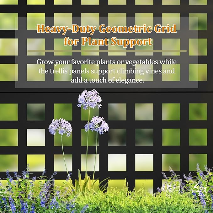 Metal Planter Box with Trellis, Heavy-Duty Raised Garden Bed for Climbing Plants, Drainage Hole, Outdoor Planter Box with Privacy Screen，35''L×16''W×71''H