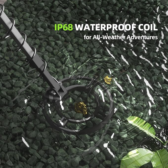 Metal Detector for Adults Professional, Waterproof Pinpoint, High Accuracy Gold and Silver Detection, Underwater and Beach Use, 10'' IP68 Coil, Bigger LCD, New Advanced DSP Chip