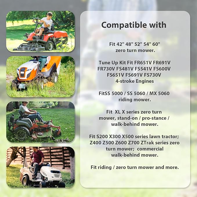 FR691V Tune Up Kit for 4-Stroke Engines Lawn Mower FR651V FR730V FS481V FS541V FS600V FS651V FS691V, Replace 11013-0752 11013-7047 Air Filter & 49065-7007 Oil Filter