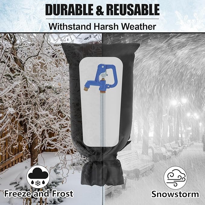 28'' x 15'' Large Faucet Cover for Winter, Outdoor Hydrant Covers Freeze Protection, Waterproof Faucet Sock for Spigot Garden Lawn Yard Farm Bibb Pipe