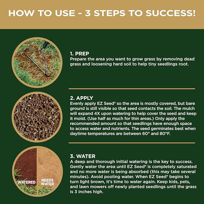 Scotts EZ Seed Patch & Repair Tall Fescue Lawns - 10 lb., Combination Mulch, Seed, and Fertilizer Mix with Tackifier, Repairs Bare Spots, Covers up to 225 sq. ft.