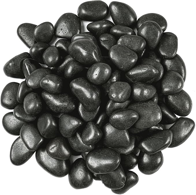 MSI Decorative Polished Black Pebbles, 0.8 inch - 1.2 inch, 40 lb. Bag