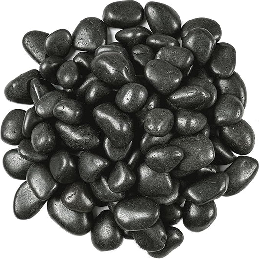 MSI Decorative Polished Black Pebbles, 0.8 inch - 1.2 inch, 40 lb. Bag(Pallet/ 55 Bags)