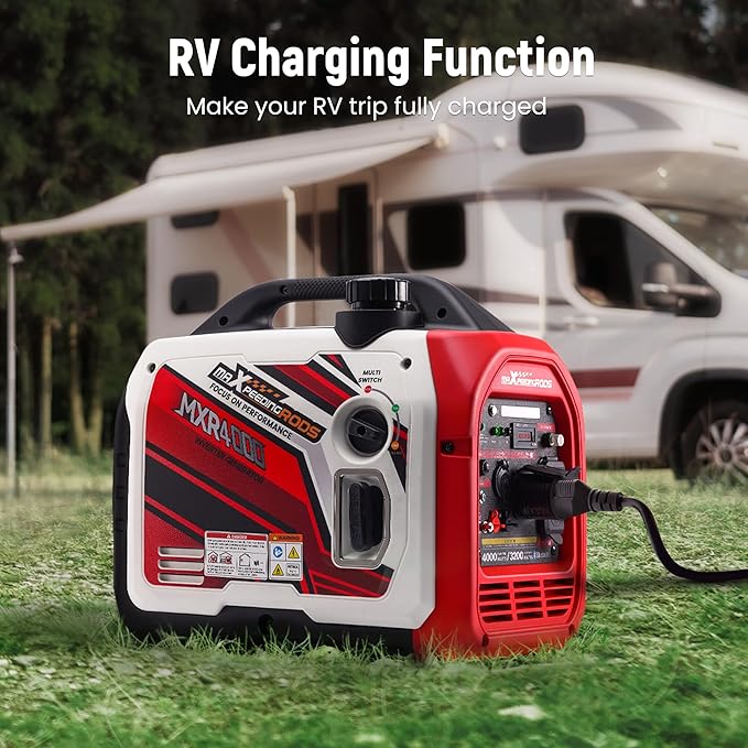 maXpeedingrods 4000 Watt Portable Inverter Generator Gas Powered, Bluetooth® App Remote Data Monitor,with CARB Compliant, Compact and Lightweight for Home Backup, Outdoor Camping, RV