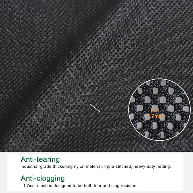 2 Pack 17.7" x 17.7" Pump Barrier Bag, Pond Pump Filter Bag, Black Media Bag Large Pump Mesh Bag for Outdoor Water Ponds Filters (2Pcs-17.7" x 17.7")