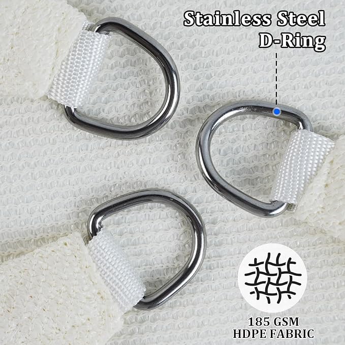 Shade&Beyond Sun Shade Sail Breathable UV Block Outdoor Covering Cloth for Backyard, Pool, 10'X25', Cream (Customized Available)