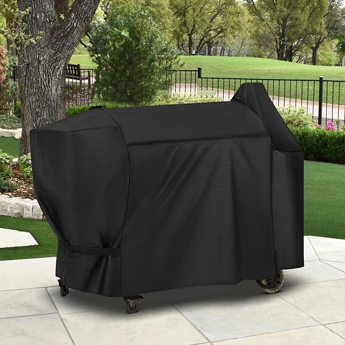 SunPatio Grill Cover Compatible with Pit Boss Austin XL/Rancher XL Wood Pellet Grill, All Weather Protection BBQ Cover, Black