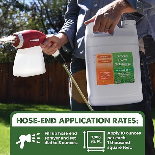 Ultimate 3-18-18 NPK- Lawn Food Liquid Fertilizer- Easy to Use Concentrated Spray- Any Grass Type- Summer & Fall Nutrients- Simple Lawn Solutions - Turf Hardiness & Root Vigor (2.5 Gallon)