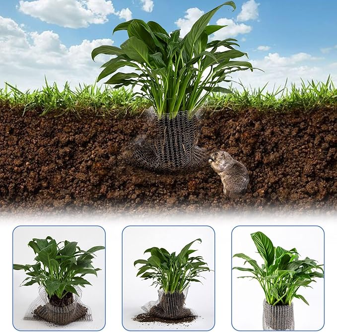 2 Packs 15 Gallon Root Guard Gopher Proof Wire Basket Mole and Vole Mesh Wire Baskets Underground Stainless Steel Wire for Plants