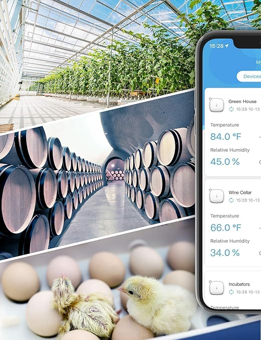 Govee WiFi Temperature Sensor H5179, Smart Hygrometer Thermometer with App Notification, 2 Years Data Storage Export, Remote Monitor for Room Greenhouse Incubator Wine Cellar, 2 Pack