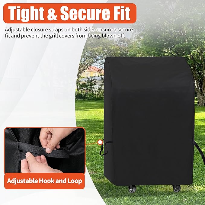 iCOVER Small Grill Cover - 30 inch Two Burner BBQ Gas Grills Covers 600D Heavy Duty Waterproof, Fits Weber/Char-Broil/Brinkmann/Nexgrill/Jenn Air/Pit Boss 3 Series with Collapsed Side Tables