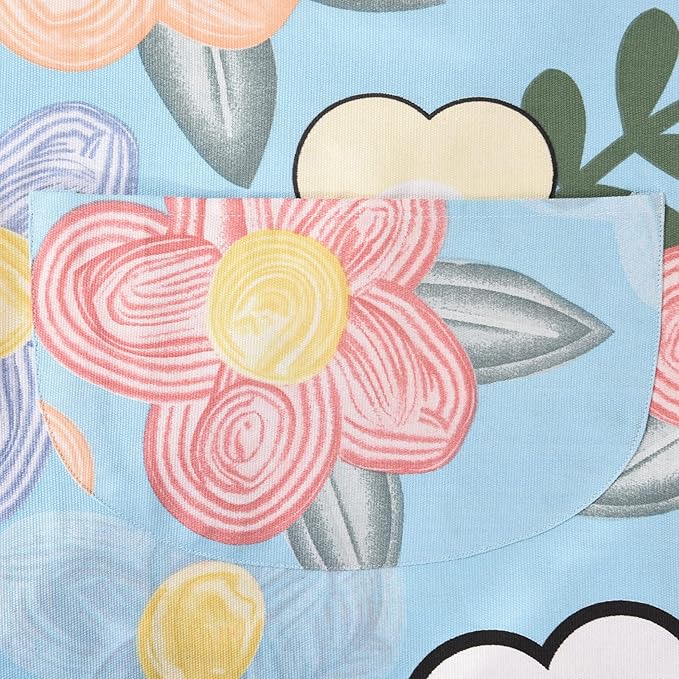 2 Pack Floral Apron for Women with Pockets, Adjustable Cotton Chef Aprons for Kitchen, Cooking, BBQ & Grill