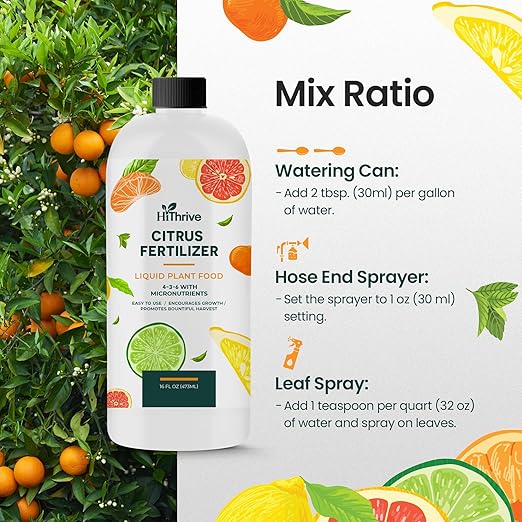 16oz Citrus Fertilizer - Makes 16 Gallons of 2-in-1 Citrus Tree Fertilizer for Lemon Trees Live Plants & More, 4-3-6 NPK Tree Food with Macronutrients + Micronutrients for Growth and Juicy Fruits