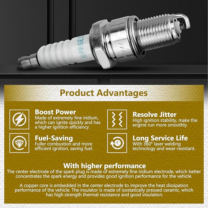 2 Pack Replacement Spark Plug for Toro 81-3250 for NGK BPR6ES 119-1901 121-0186 121-0396 89947 ST31234 ST62113 Lawn Mower Models